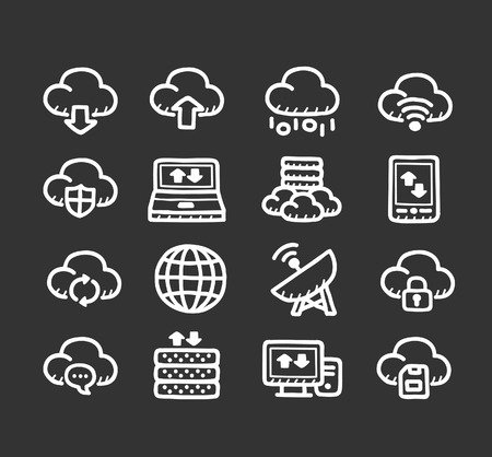 Doodle internet icon setのイラスト素材