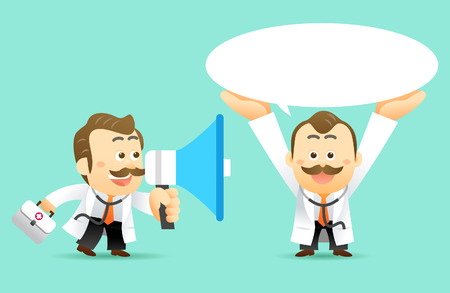 Vector Set of Cartoon Doctor Character, illustrationのイラスト素材