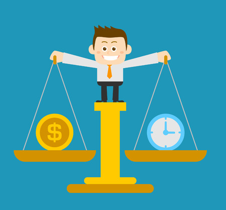 Vector illustration - Businessman holding scaleのイラスト素材