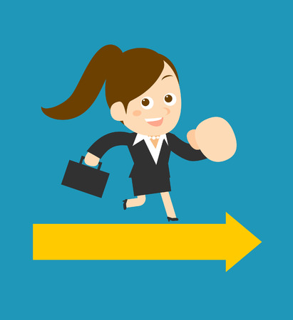 Flatten Vector illustration  Cartoon businesswoman characterのイラスト素材