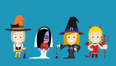 Vector illustration  Beauty and sexy witch of Halloweenのイラスト素材