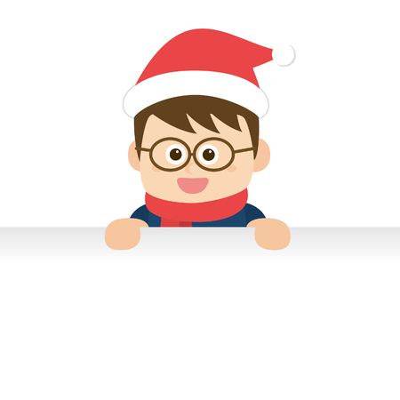 little boy illustration for christmas card.のイラスト素材