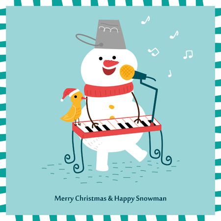 Cute Snowman. Vector Illustrationのイラスト素材