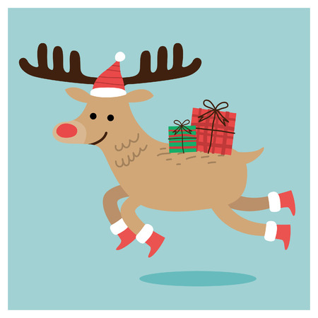 merry christmas reindeer. vector illustrationのイラスト素材