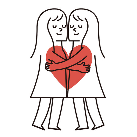 Vector illustration -. Happy Couple Valentine's Dayのイラスト素材