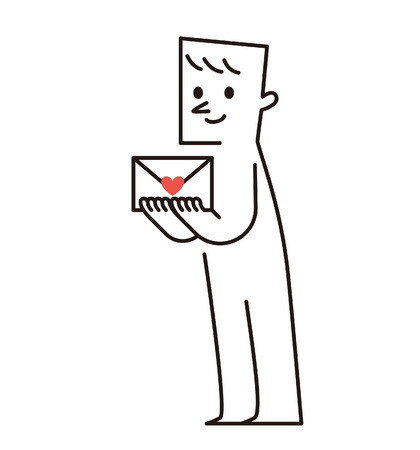 Vector illustration - Man with Love letterのイラスト素材