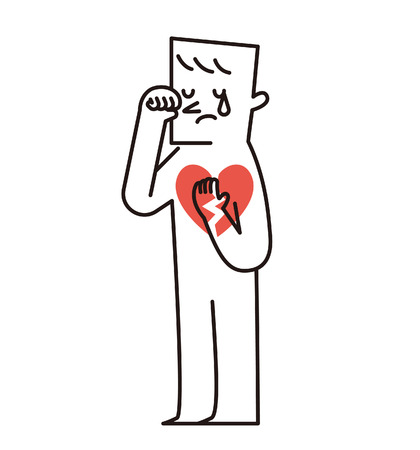 Vector illustration - Sad Man with heartbrokenのイラスト素材