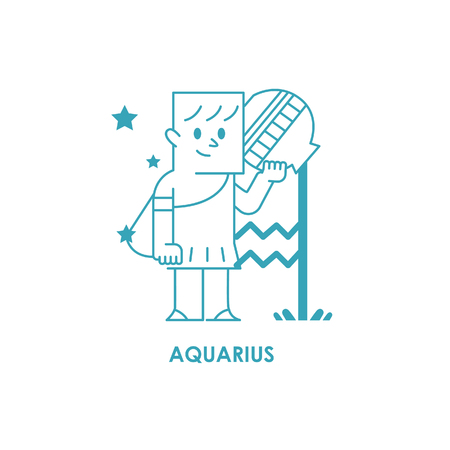 Sign Aquarius Zodiac Horoscope .vector illustration backgroundのイラスト素材