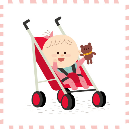 Cute baby girl vector illustration.のイラスト素材