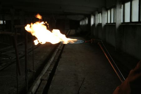 Welding fire and stars are flyng around. Dangerの写真素材
