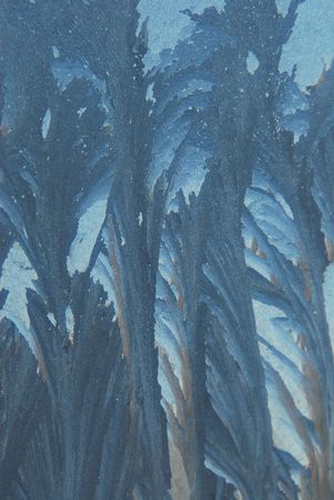 Ice flowers on the windowの写真素材