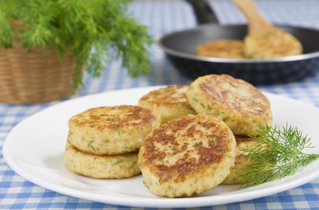 Vegetable burgers cauliflower on the plateの写真素材