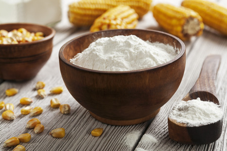 Starch and corn cob on the table