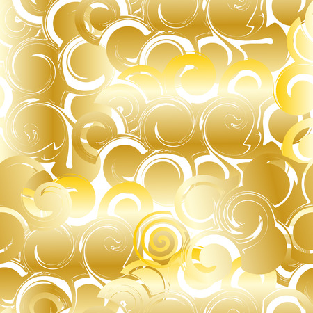 Abstract golden pattern, golden curls on a white background, vector illustrationAbstract golden pattern, golden curls on a white background, vector illustrationのイラスト素材