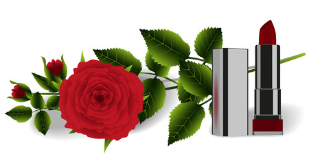Rose and lipstickのイラスト素材