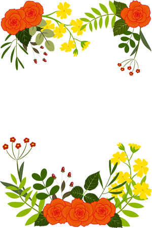 Greetings card orange rosesのイラスト素材