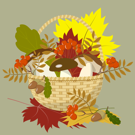 Basket of autumn giftsのイラスト素材
