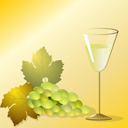 Grapes and glass of wineのイラスト素材