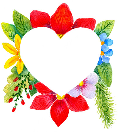 Heart in flowersの写真素材