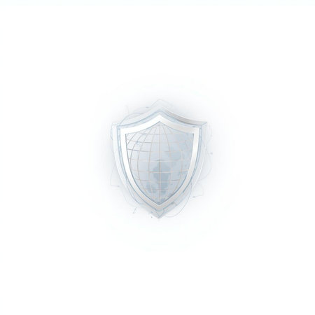 Protection shield on a white background. 3d rendering, 3d illustration.の素材