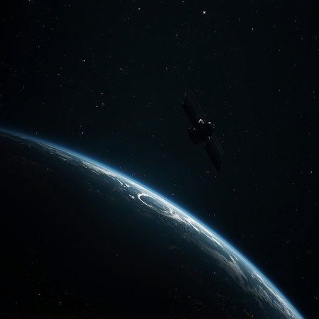 View of the planet Earth from space during a sunrise 3D renderingの素材