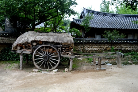 Korean Village in summer by eyes of touristの写真素材