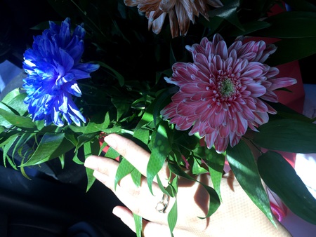 Flowers. And women. Without them, life would be boringの写真素材