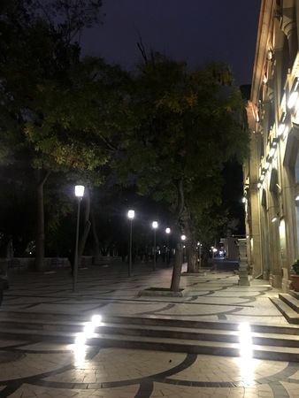 City landscape. Street evening lights.の写真素材