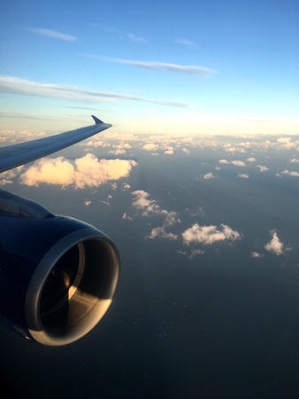 Photo out of the Earth. Only in the plane you feel how much deeper you are in time. From a series of unique photos from the airplane windowの写真素材
