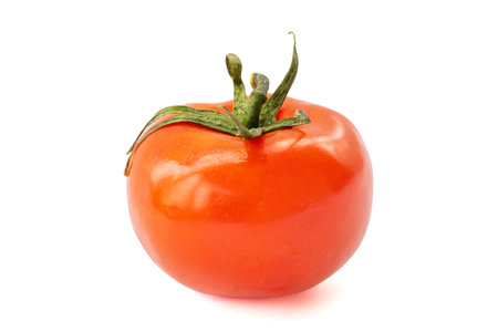 Tomato isolated on white backgroundの写真素材