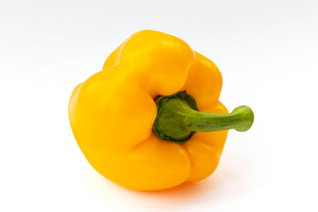 Yellow pepper isolated on white backgroundの写真素材