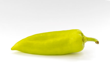 Green pepper isolated on white backgroundの写真素材