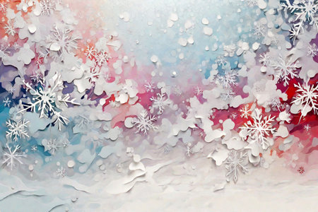 Winter background with snowflakes. Christmas and New Year background.の素材