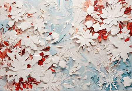 Paper snowflakes as a background. Texture of paper flowers.の素材