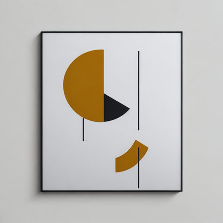 Contemporary art collage. Minimalistic abstract composition with geometric shapes on a gray backgroundの素材
