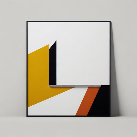 Contemporary art collage. Minimalistic abstract composition with geometric shapes on a gray backgroundの素材