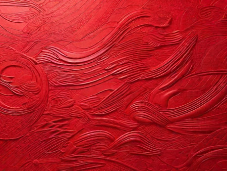 Red paint on the wall as an abstract background. Texture, patternの素材