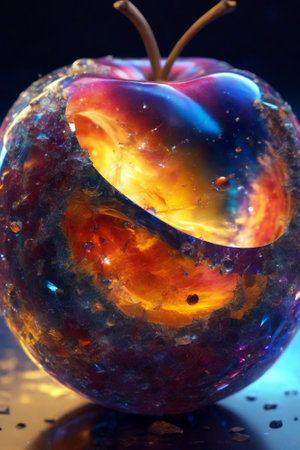 Fractal of an apple in the shape of an apple.の素材