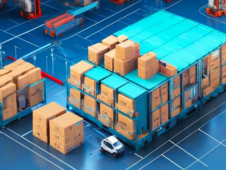 Logistics, transportation, distribution and storage of goods by means of the Internet.の素材