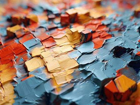 abstract background of oil paint on a palette close-up macroの素材