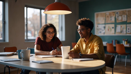multiethnic startup business team on meeting in modern office interior brainstorming, working on laptop and tablet computerの素材