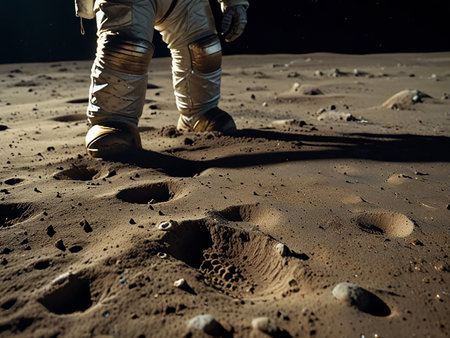 Astronaut walking on the surface of Mars. Space explorationの素材