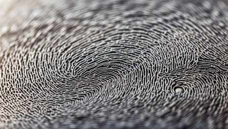 Detail of a fingerprint. Abstract background. Close-up.の素材