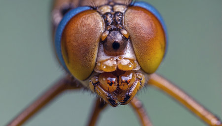 Blurred image of a supermarket aisle with fruits and vegetables in the foregroundの素材