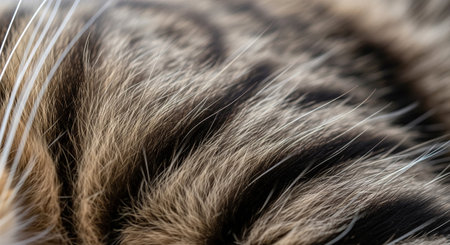 Close up of a cat's fur. Macro. Shallow depth of field.の素材