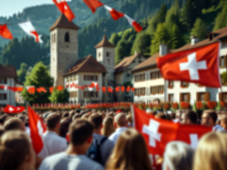 Russia flag waving in the wind against blue sky. 3d renderingの素材