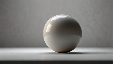 3d rendering of a white sphere in front of a grey backgroundの素材