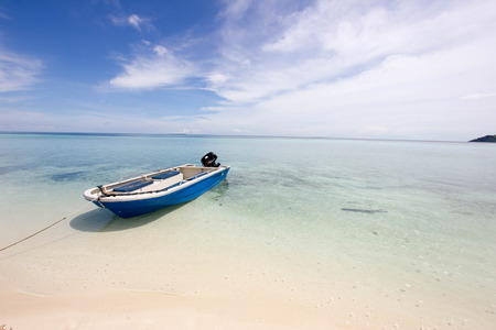 A small boat on the beachのeditorial素材
