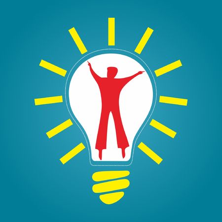 Creative light bulbs and peopleのイラスト素材