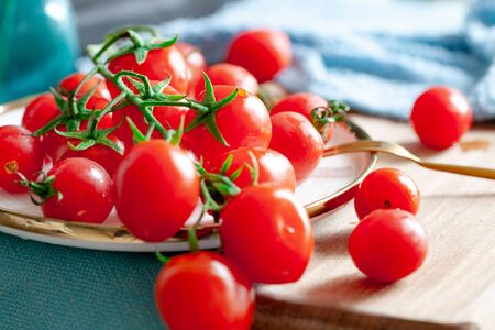 Close-up of fresh fruit and tomatoesの写真素材